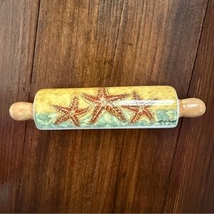 decorative rolling pin recipe card holder